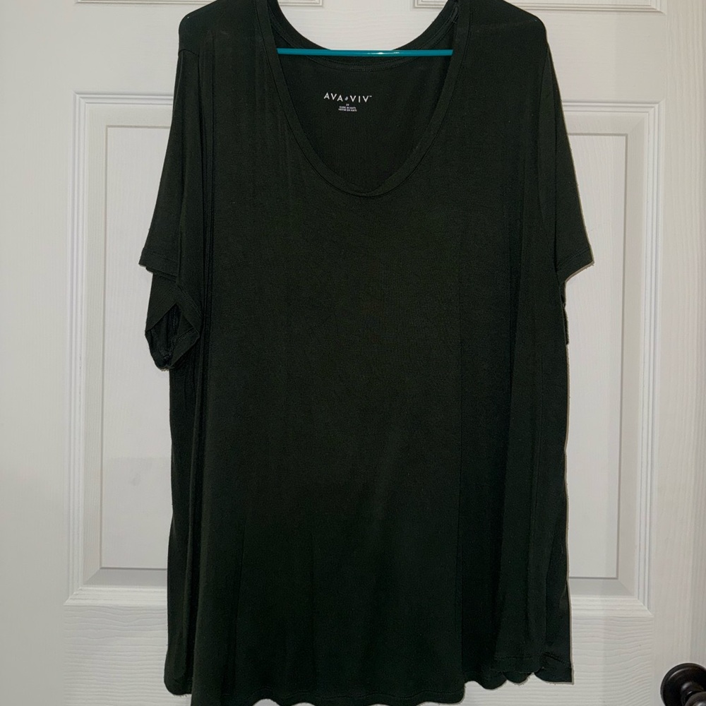 Ava & Viv Forest Green V-Neck Tee